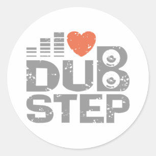 Adesivo Redondo Eu amo Dubstep