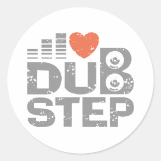 Adesivo Redondo Eu Amo Dubstep