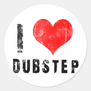 Adesivo Redondo Eu Amo Dubstep