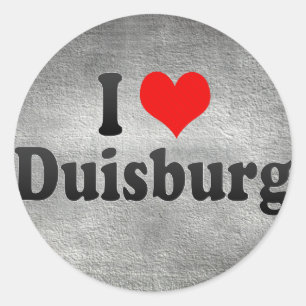Adesivo Redondo Eu amo Duisburg, Alemanha