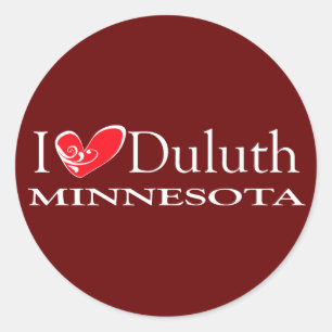 Adesivo Redondo Eu Amo Duluth Minnesota