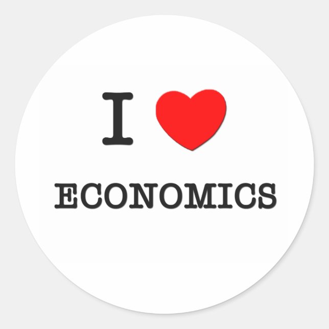 Adesivo Redondo Eu Amo ECONOMIA (Frente)