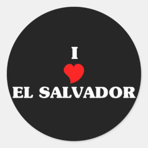 Adesivo Redondo Eu amo El Salvador