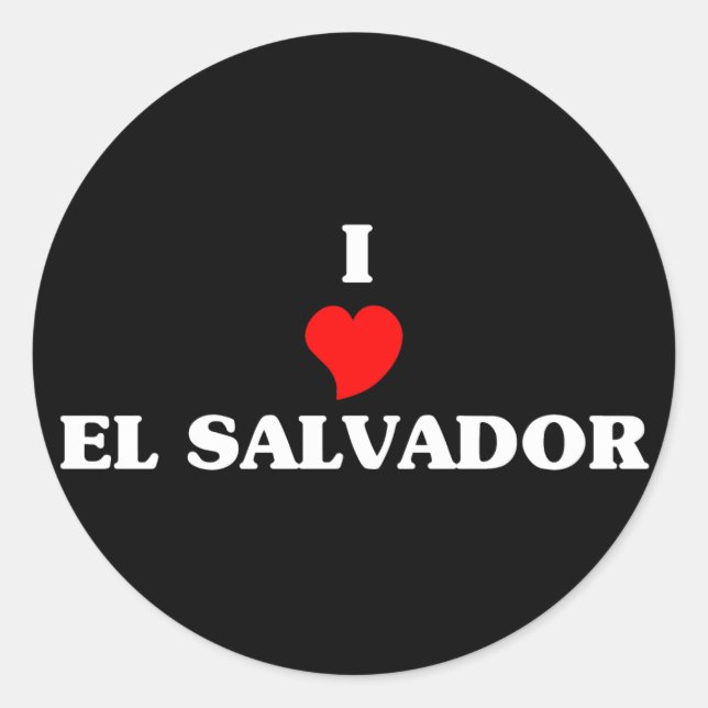 Adesivo Redondo Eu amo El Salvador (Frente)