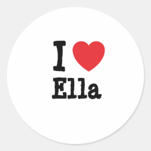 Adesivo Redondo Eu amo Ella Heart Shirt
