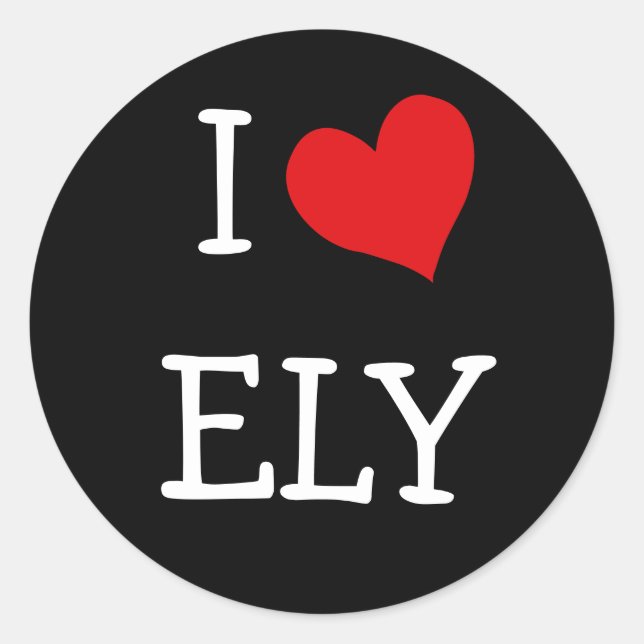 Adesivo Redondo Eu Amo Ely (Frente)
