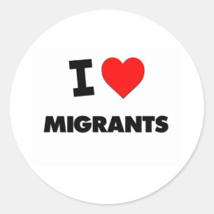 Adesivo Redondo Eu amo emigrantes