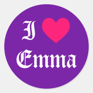 Adesivo Redondo Eu amo Emma