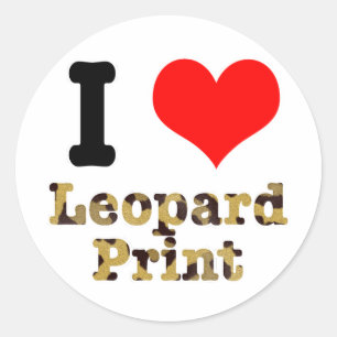 Adesivo Redondo EU AMO estampa de leopardo
