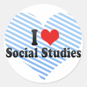 Adesivo Redondo Eu amo estudos sociais