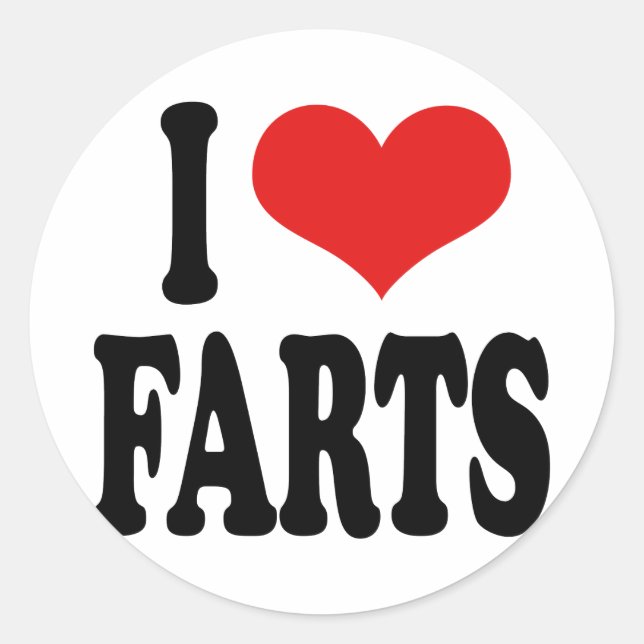 Adesivo Redondo Eu Amo Farts (Frente)