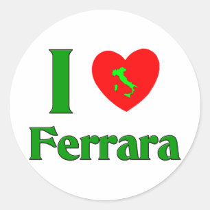 Adesivo Redondo Eu amo Ferrara Italia