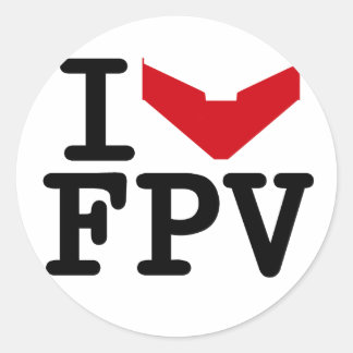 Adesivo Redondo Eu amo FPV