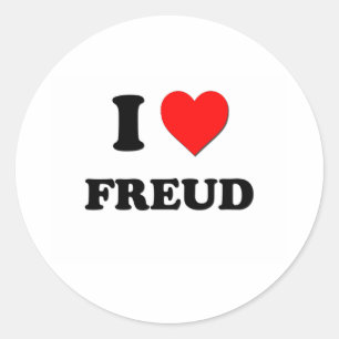 Adesivo Redondo Eu amo Freud