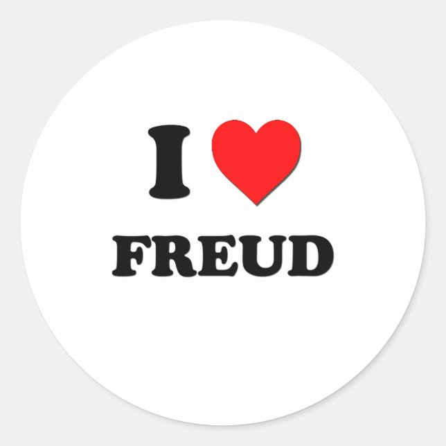 Adesivo Redondo Eu Amo Freud (Frente)
