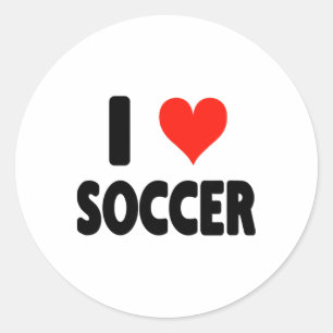 Adesivo Redondo Eu Amo Futebol - Coração Futebol Campo de Futebol 