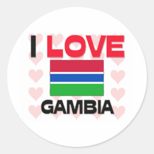 Adesivo Redondo Eu amo Gambia