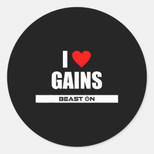 Adesivo Redondo Eu Amo Ganhos Musculação Ganhos Academia Treinamen