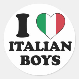 Adesivo Redondo Eu amo garotos italianos