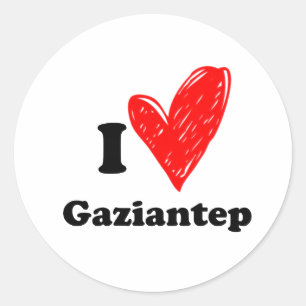 Adesivo Redondo Eu amo Gaziantep