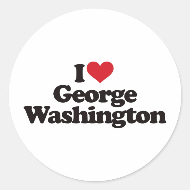 Adesivo Redondo Eu Amo George Washington (Frente)