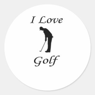Adesivo Redondo Eu Amo Golfe