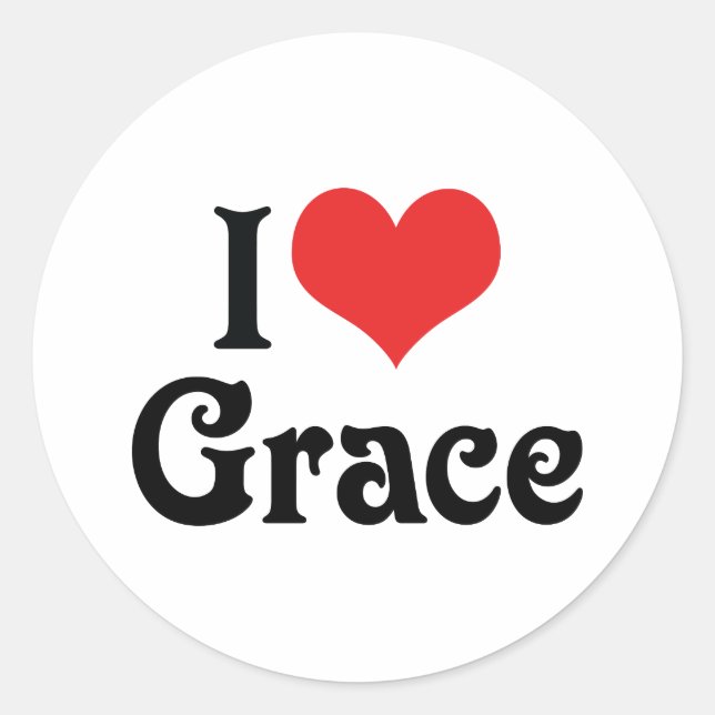 Adesivo Redondo Eu Amo Grace (Frente)