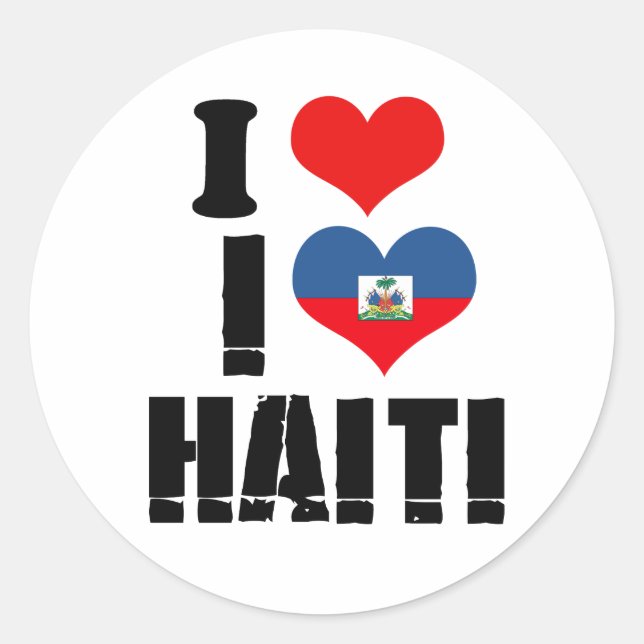 ADESIVO REDONDO EU AMO HAITI (Frente)
