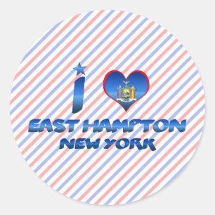 Adesivo Redondo Eu amo Hampton do leste, New York