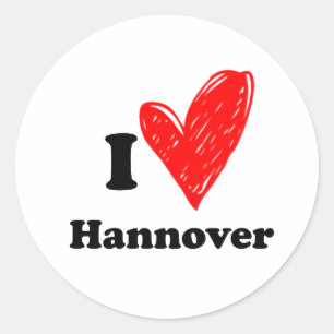 Adesivo Redondo Eu amo Hannover