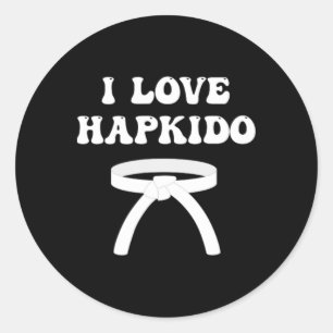 Adesivo Redondo Eu Amo Hapkido Boxe Asiático Jiujitsu Kickboxing L