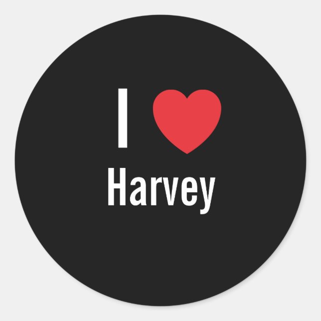 Adesivo Redondo Eu amo Harvey (Frente)