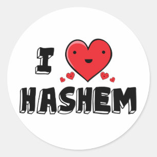 Adesivo Redondo Eu amo Hashem