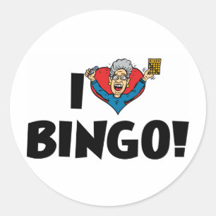 Adesivo Redondo Eu Amo Heart Bingo! - Amantes de Bingo