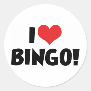 Adesivo Redondo Eu Amo Heart Bingo! - Amantes de Bingo