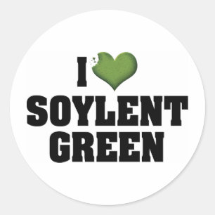 Adesivo Redondo Eu Amo Heart Soylent Verde