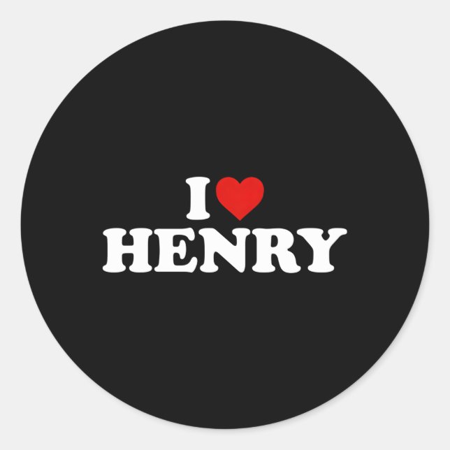 Adesivo Redondo Eu Amo Henry He (Frente)