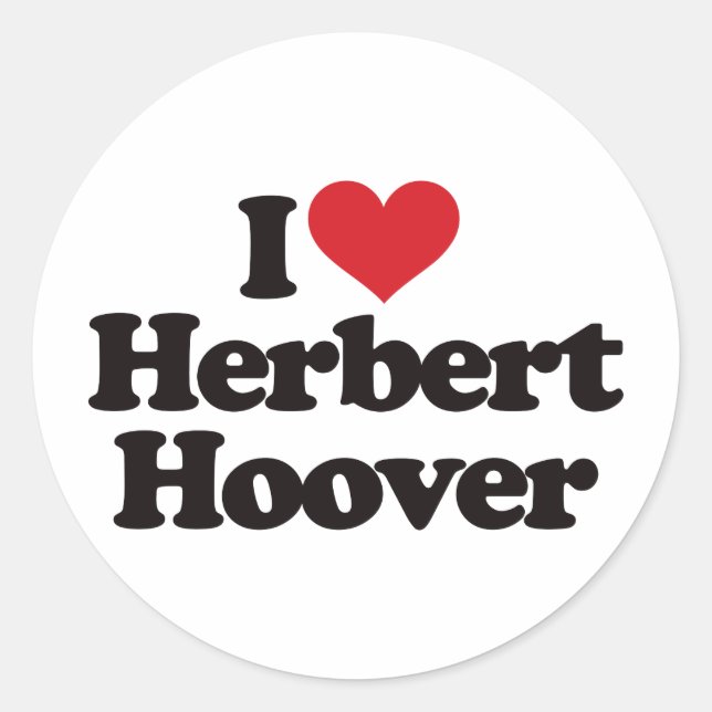 Adesivo Redondo Eu Amo Herbert Hoover (Frente)