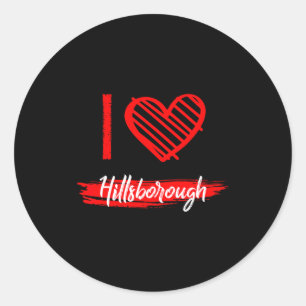 Adesivo Redondo Eu Amo Hillsborough Eu Adoro Hillsborough