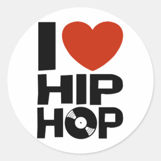 Adesivo Redondo Eu Amo Hip Hop
