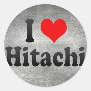 Adesivo Redondo Eu amo Hitachi, Japão