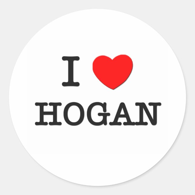 Adesivo Redondo Eu Amo Hogan (Frente)