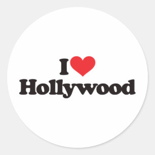 Adesivo Redondo Eu amo Hollywood