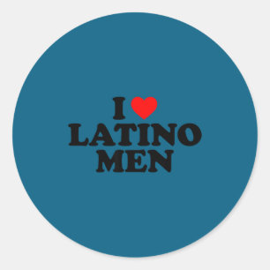 Adesivo Redondo Eu Amo Homens Latinos