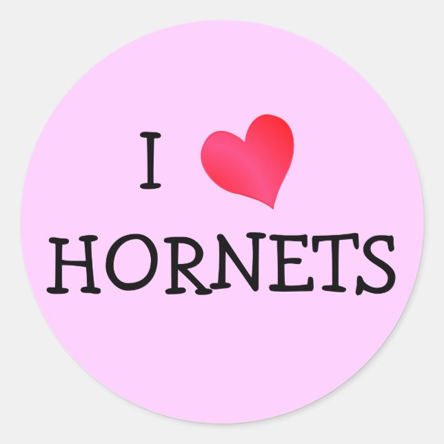 Adesivo Redondo Eu Amo Hornets (Frente)
