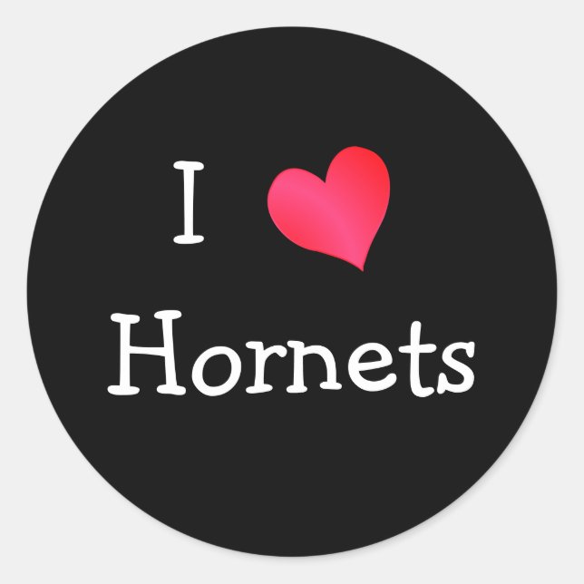 Adesivo Redondo Eu Amo Hornets (Frente)