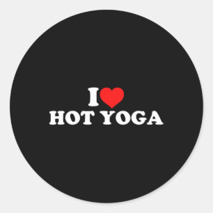 Adesivo Redondo Eu Amo Hot Yoga