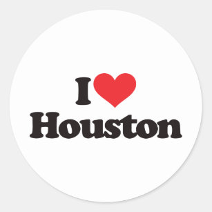 Adesivo Redondo Eu amo Houston
