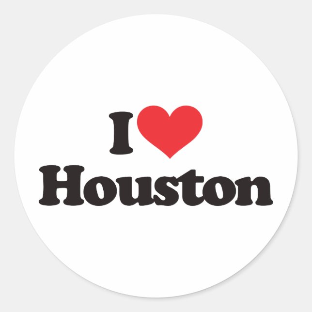 Adesivo Redondo Eu Amo Houston (Frente)