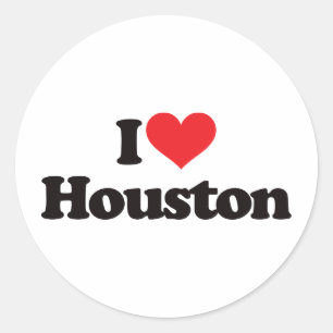 Adesivo Redondo Eu amo Houston